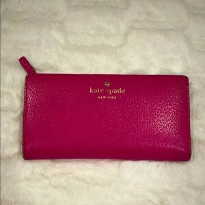 Kate Spade Pink Pebbled Leather Wallet